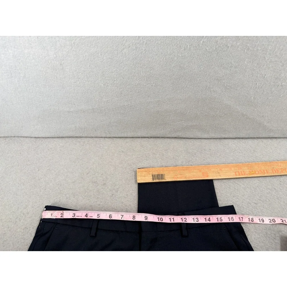 J Crew Bowery Slim Fit Dress Pants Mens 32x32 (33x30.5) Navy Wool Blend Office